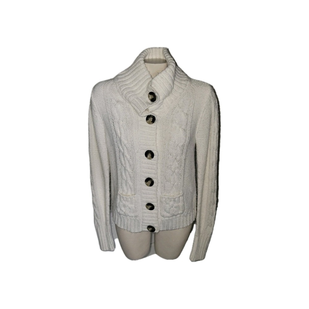 AEROPOSTALE Grandmacore Cable Knit Cardigan Button Front Shawl Collar Sweater XL